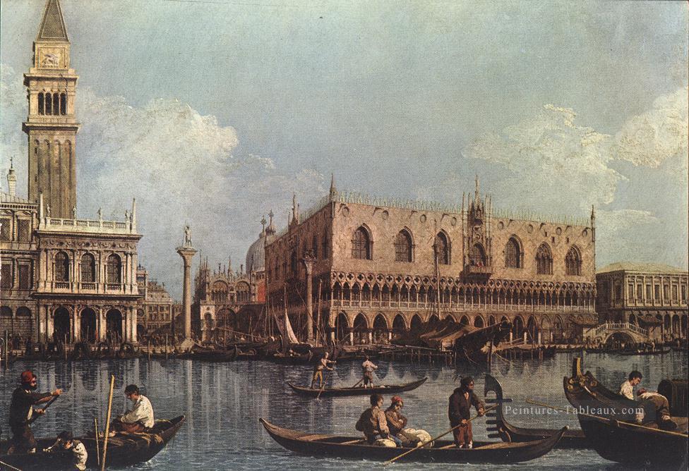 Vue sur le Bacino di San Marco Le bassin de St Marks Canaletto Venise Peintures à l'huile